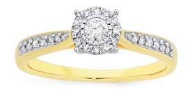 9ct-Gold-Diamond-Engagement-Ring on sale