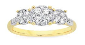 9ct-Gold-Diamond-Trilogy-Ring on sale
