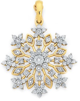 9ct-Gold-Diamond-Snowflake-Pendant on sale