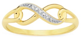 9ct-Gold-Diamond-Infinity-Loop-Ring on sale
