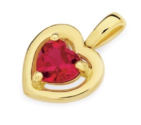 9ct-Gold-Created-Ruby-Pendant on sale