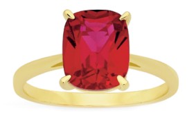 9ct-Gold-Created-Ruby-Claw-Ring on sale