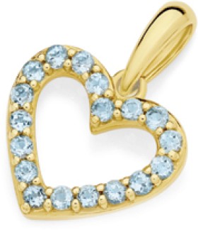 9ct-Gold-Blue-Topaz-Open-Heart-Pendant on sale