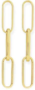 9ct-Gold-Triple-Paperclip-Drop-Earrings on sale