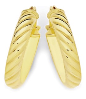 9ct-Gold-3x10mm-Twist-Hoop-Earrings on sale