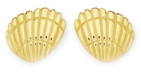 9ct-Gold-Sea-Shells-Stud-Earrings on sale