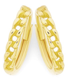 9ct-Gold-Curb-Link-Huggie-Earrings on sale
