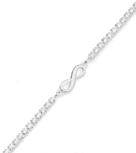 Sterling-Silver-19cm-Infinity-Cubic-Zirconia-Tennis-Bracelet on sale
