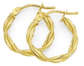 9ct-Gold-Twist-Hoop-Earrings on sale