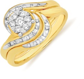9ct-Gold-Diamond-Bridal-Set on sale