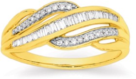 9ct-Gold-Diamond-Swirl-Dress-Ring on sale