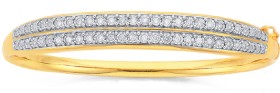 9ct-Gold-Diamond-Double-Row-Bangle on sale