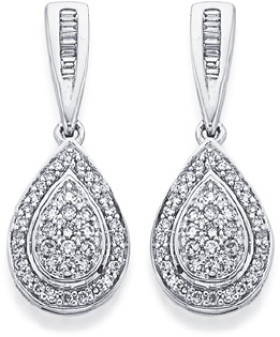 9ct-White-Gold-Diamond-Pear-Drop-Earrings on sale