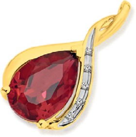 9ct-Gold-Created-Ruby-Diamond-Slider-Pendant on sale