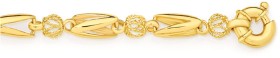 9ct-Gold-19cm-Solid-Bolt-Ring-Bracelet on sale