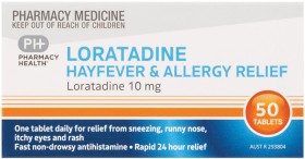 Pharmacy-Health-Loratadine-Hayfever-Allergy-Relief-50-Tablets on sale