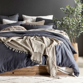 Washed-Linen-Look-Charcoal-Quilt-Cover-Set-by-MUSE on sale