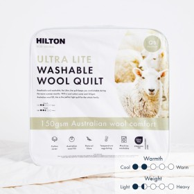 Eco-Living-Ultra-Lite-150gsm-Washable-Wool-Quilt-by-Hilton on sale