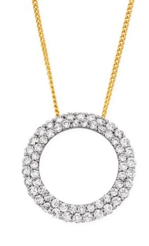 9ct-Gold-Diamond-Pave-Circle-Pendant on sale