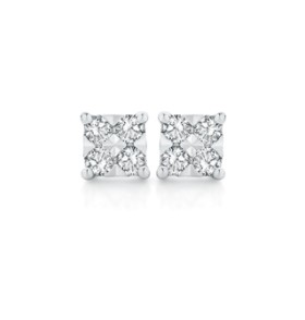 9ct-Yellow-Gold-Diamond-Square-Look-Stud-Earrings on sale