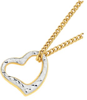 9ct-Gold-Two-Tone-10mm-Floating-Heart-Pendant on sale