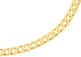 9ct-Gold-55cm-Solid-Bevelled-Curb-Gents-Chain on sale