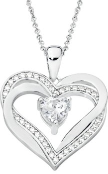 Sterling-Silver-Large-Cubic-Zirconia-Fancy-Heart-Pendant on sale