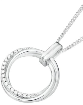Sterling-Silver-Cubic-Zirconia-Plain-Entwined-Circle-Pendant on sale