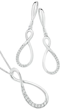 Sterling-Silver-Cubic-Zirconia-Open-Pear-Loop-Drop-Set on sale