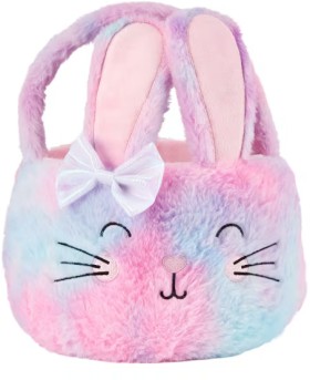 Plush-Rainbow-Bunny-Basket on sale