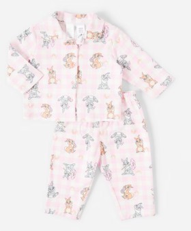 Thumper-License-Flannel-Pyjama-Set-Pink on sale