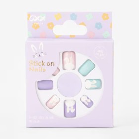 OXX-Junior-24-Pack-Pre-Glued-Stick-On-Nails-Squoval-Shape-Easter-Bunnies on sale
