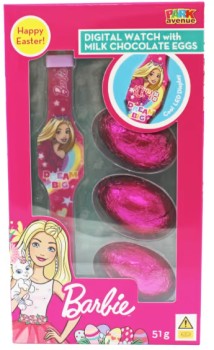 Park-Avenue-Barbie-Dreamtopia-Digital-Watch-with-Milk-Chocolate-Eggs-51g on sale
