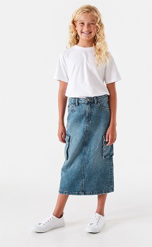 Denim-Midi-Skirt on sale