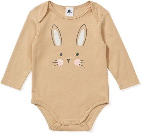 Dymples-Baby-Long-Sleeve-Bodysuit-Containing-Organically-Grown-Cotton-Brown on sale