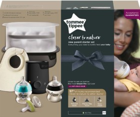 Tommee-Tippee-New-Parent-Baby-Bottle-Feeding-Starter-Kit-Black on sale