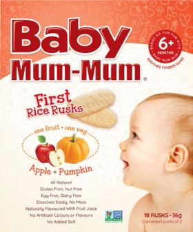 Baby-Mum-Mum-First-Rice-Rusks-Apple-Pumpkin-36g on sale