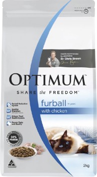Optimum-Dry-Cat-food-Furball-Chicken-2kg on sale