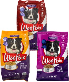 Woofbix-Dry-Dog-Food-Varieties-15kg on sale
