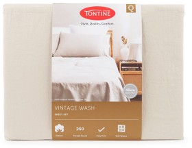 Tontine-Vintage-Wash-Sheet-Set-Queen-Taupe on sale