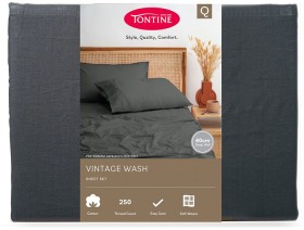 Tontine-Vintage-Wash-Sheet-Set-Queen-Charcoal on sale