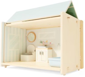 NEW-6-Piece-Wooden-Modular-Dollhouse-Bathroom on sale