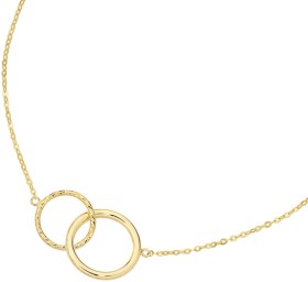 9ct-Gold-45cm-Linked-Circles-Trace-Necklet on sale