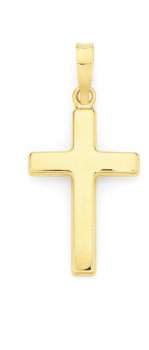 9ct-Gold-20mm-Polished-Cross-Pendant on sale
