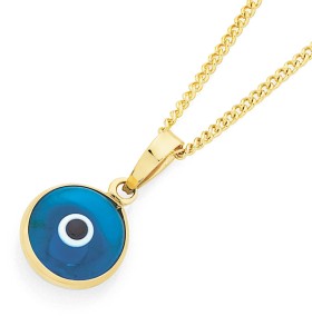 9ct-Gold-Round-Evil-Eye-Pendant on sale