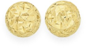 9ct-Gold-4mm-Diamond-cut-Ball-Stud-Earrings on sale