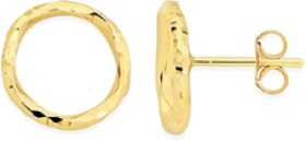 9ct-Gold-12mm-Twist-Open-Circle-Stud-Earrings on sale