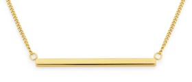 9ct-Gold-45cm-Solid-Curb-Fine-Bar-Necklet on sale