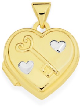 9ct-Gold-Two-Tone-Heart-Locket on sale