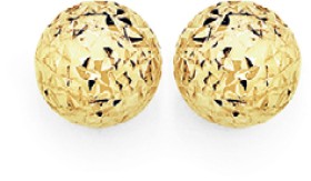 9ct-Gold-6mm-Diamond-cut-Ball-Stud-Earrings on sale